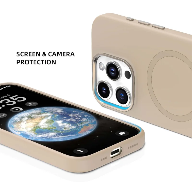 MUTURAL For iPhone 16 Pro Magnetic Case Compatible with MagSafe Liquid Silicone Back Cover - Desert Gold