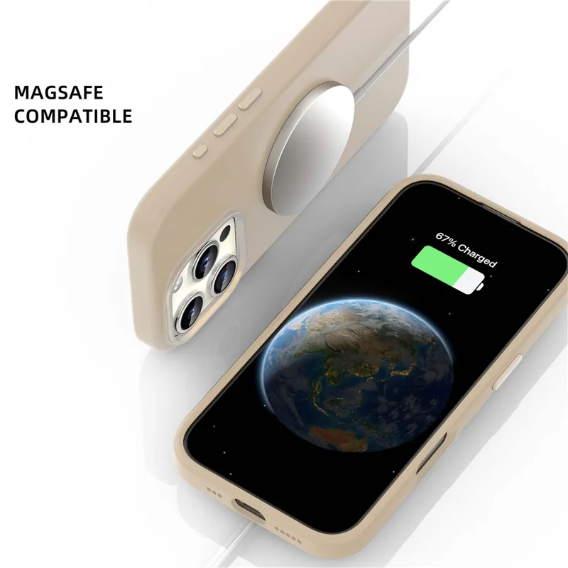 MUTURAL For iPhone 16 Pro Magnetic Case Compatible with MagSafe Liquid Silicone Back Cover - Desert Gold