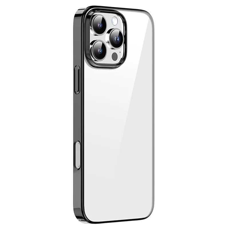 MUTURAL Per iPhone 16 Pro Custodia telefonica trasparente PC+TPU Cover posteriore mobile - Nero
