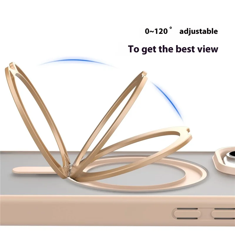 MUTURAL For iPhone 16 Pro Case Compatible with MagSafe Ring Kickstand PC+TPU Back Cover - Gold