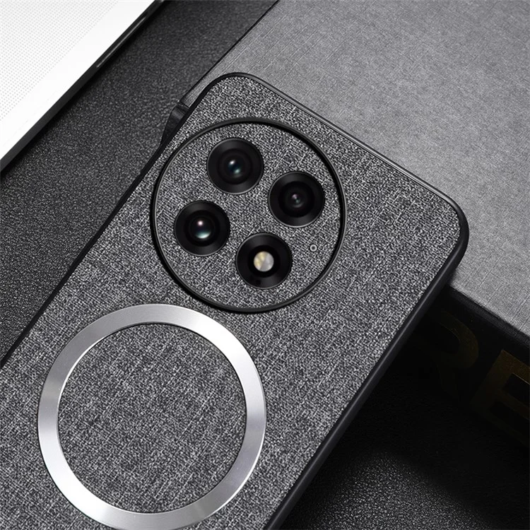 For OnePlus 13 Case Drop-Proof TPU+Cloth Back Phone Cover Compatible with MagSafe - Purple