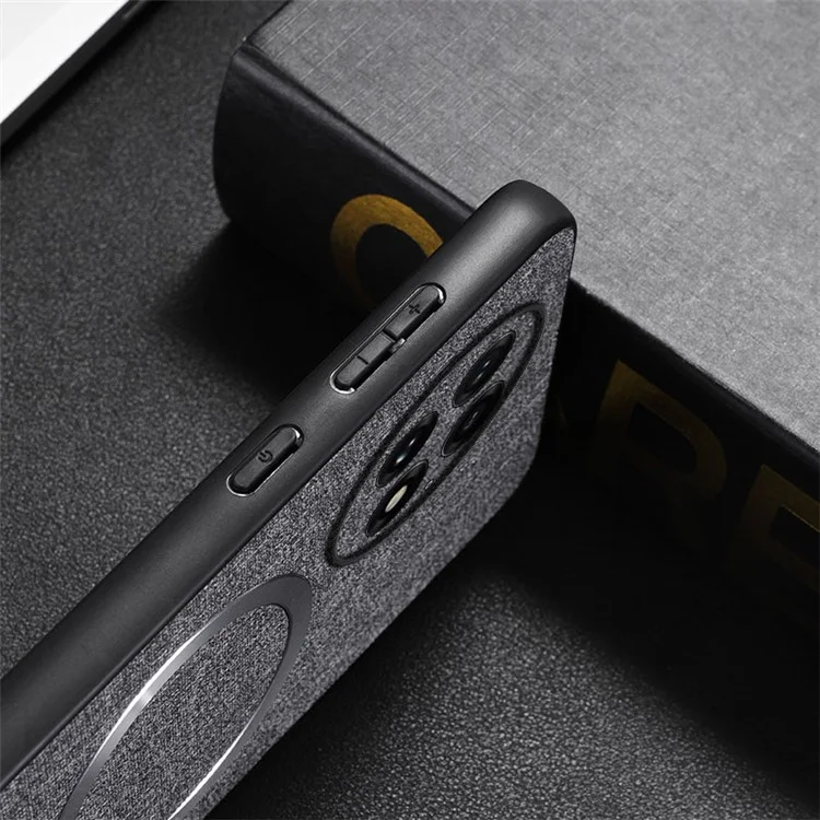 For OnePlus 13 Case Drop-Proof TPU+Cloth Back Phone Cover Compatible with MagSafe - Purple