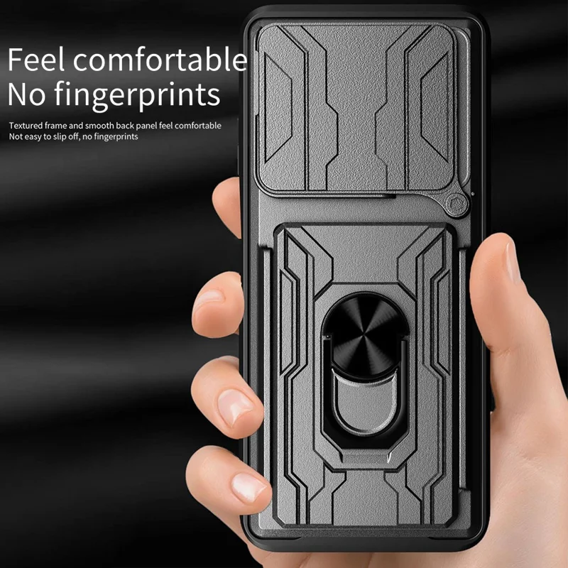 Phone Case For Infinix Note 40 Pro+  /  Note 40 Pro 5G  /  4G PC+TPU Kickstand Back Cover with Camera Slider - Rose Gold