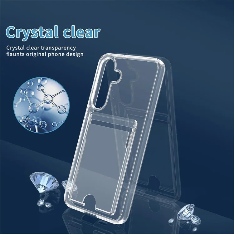 Чехол для Samsung Galaxy S25+ Clear Case TPU+PC+Acrylic с держателем для карт