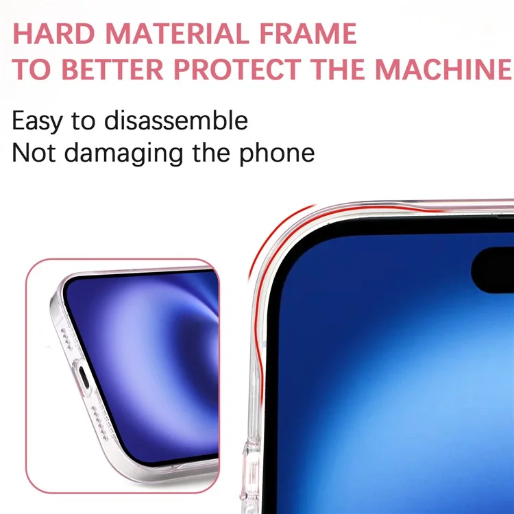 Capa magnética compatível com MagSafe para iPhone 16 Pro Max, capa traseira de PC ultrafina de 1,0 mm - Rosa
