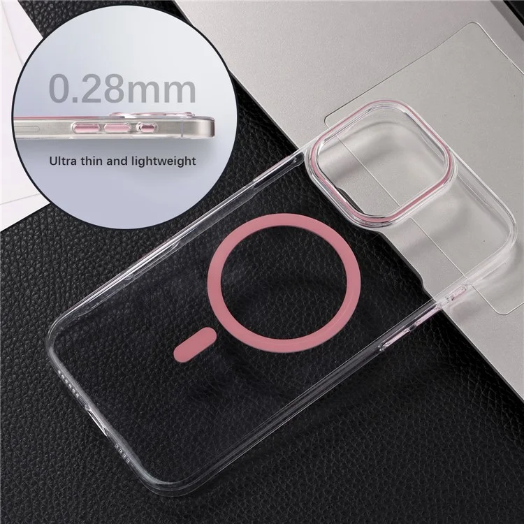For iPhone 16 Pro Magnetic Case Compatible with MagSafe 1.0mm Ultra Thin PC Back Cover - Orange