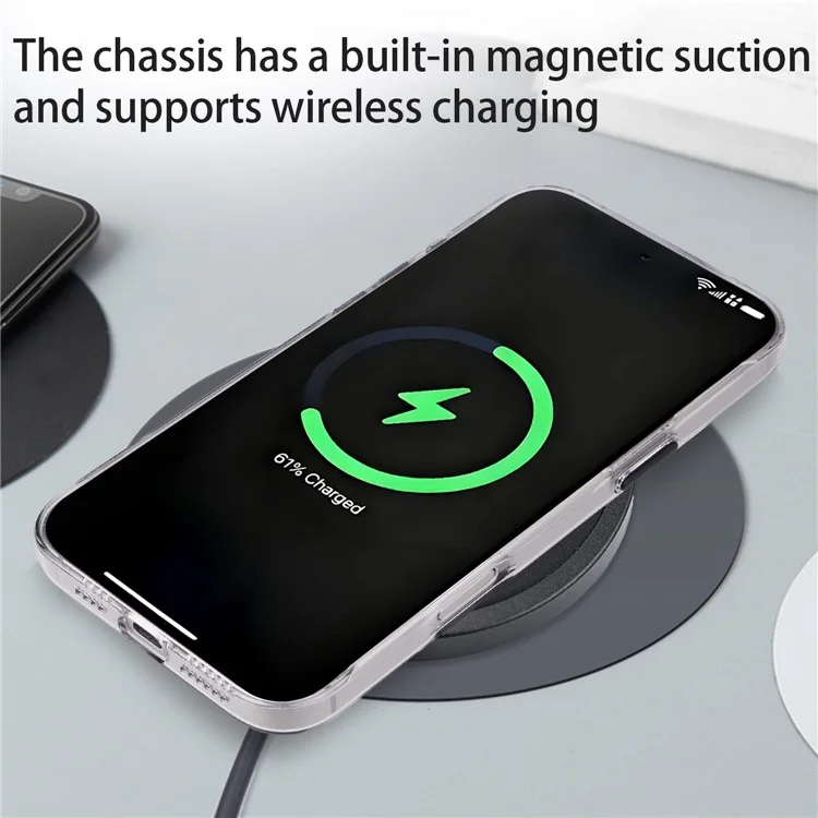 Capa magnética compatível com MagSafe para iPhone 16 Plus - Cobertura traseira em PC ultra fina de 1,0 mm - Preta
