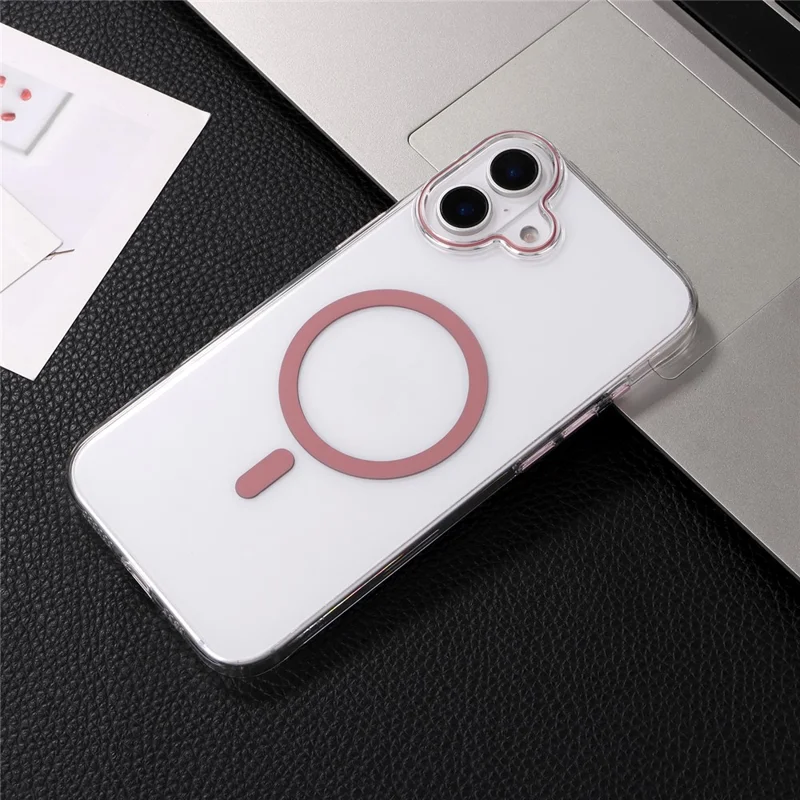 For iPhone 16 Plus Magnetic Case Compatible with MagSafe 1.0mm Ultra Thin PC Back Cover - Pink
