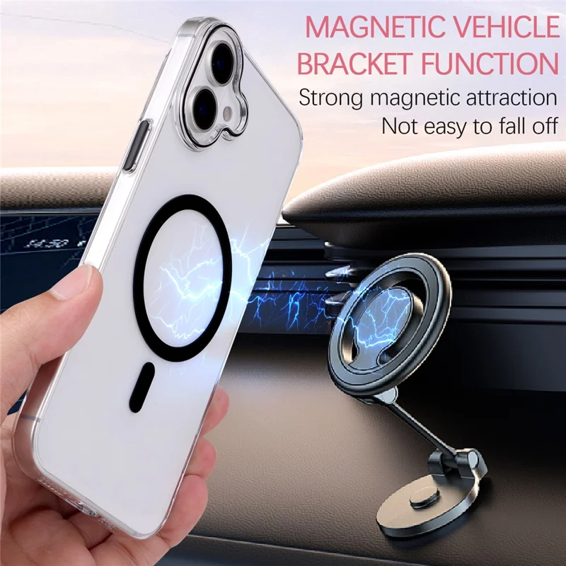 For iPhone 16 Magnetic Case Compatible with MagSafe 1.0mm Ultra Thin PC Back Cover - Black
