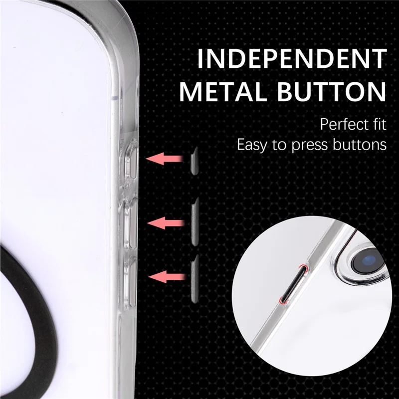 For iPhone 16 Magnetic Case Compatible with MagSafe 1.0mm Ultra Thin PC Back Cover - Black