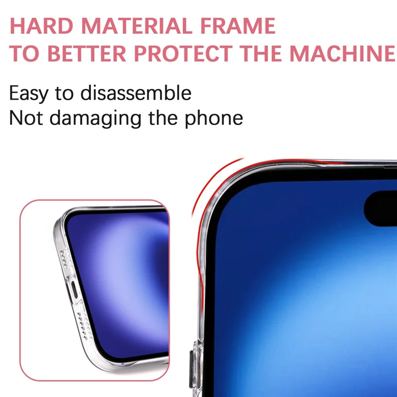 For iPhone 16 Magnetic Case Compatible with MagSafe 1.0mm Ultra Thin PC Back Cover - Pink