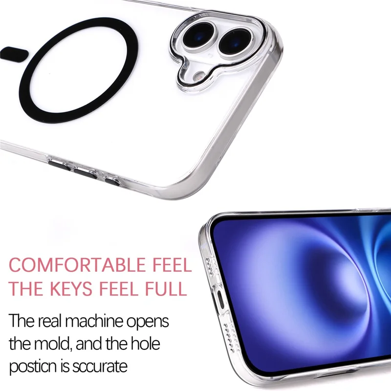 For iPhone 16 Magnetic Case Compatible with MagSafe 1.0mm Ultra Thin PC Back Cover - Pink