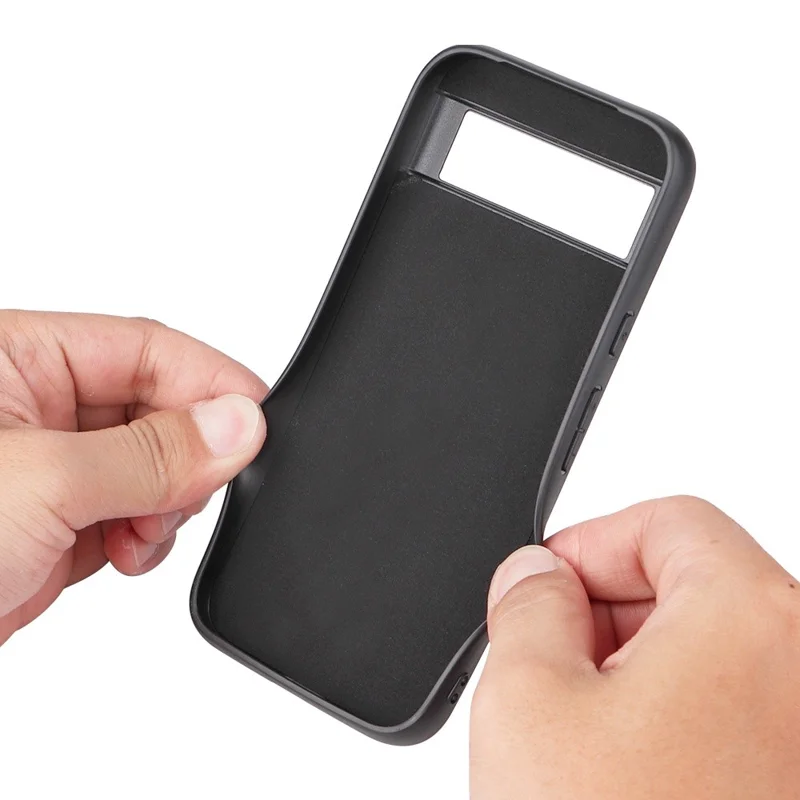 For Google Pixel 8a Case PU Leather+TPU+PC Phone Back Cover - Black Glittery Sequins