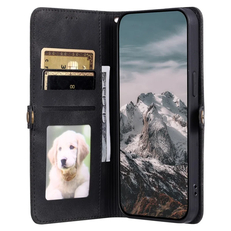 Style 016 For Xiaomi 15 Pro Case Skin Feel Totem Imprinted Wallet Leather Phone Cover - Black