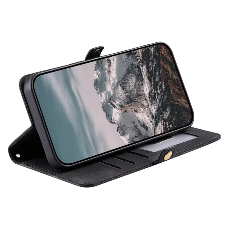 Style 016 For Xiaomi 15 Pro Case Skin Feel Totem Imprinted Wallet Leather Phone Cover - Black