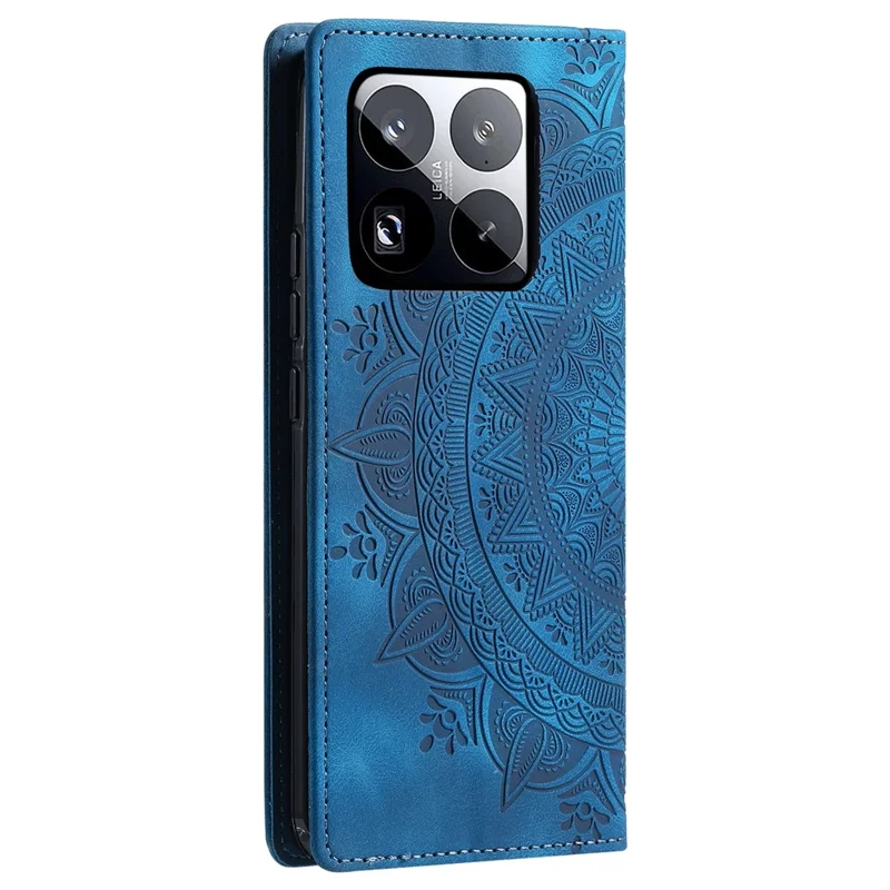 Style 010 För Xiaomi 15 Pro Skal Mandala Mönster Magnetisk Stängning Läderskydd - Blå