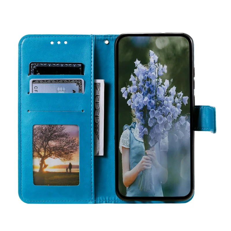 For Xiaomi 15 Case Imprinted Totem PU Leather Wallet Stand Phone Cover - Blue