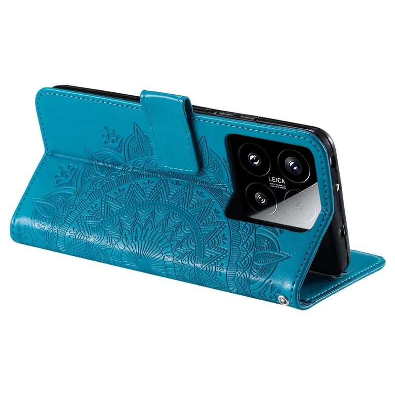 For Xiaomi 15 Case Imprinted Totem PU Leather Wallet Stand Phone Cover - Blue