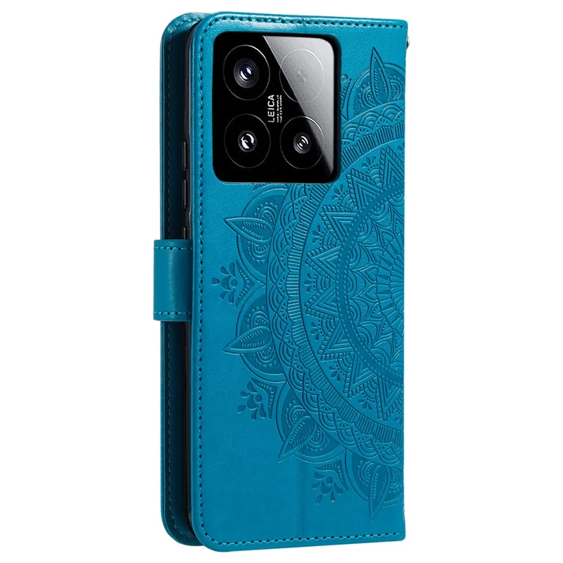 For Xiaomi 15 Case Imprinted Totem PU Leather Wallet Stand Phone Cover - Blue