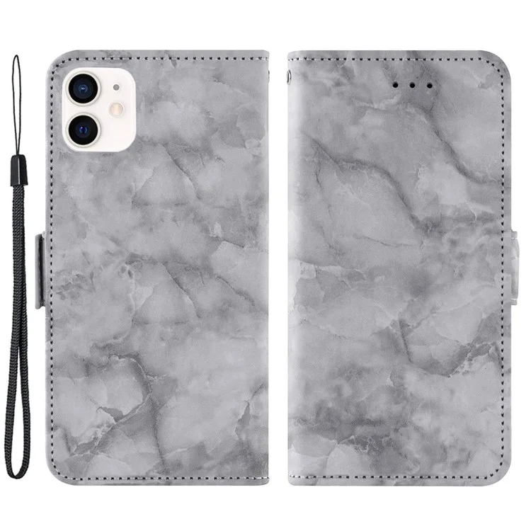 Per Iphone 12 Mini Mini da 5,4 Pollici di Marmo in Marmo Doppio Magnetico Chiusura Per Pis Ceralpa - Grigio