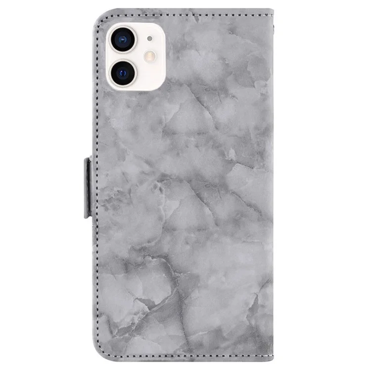 Per Iphone 12 Mini Mini da 5,4 Pollici di Marmo in Marmo Doppio Magnetico Chiusura Per Pis Ceralpa - Grigio