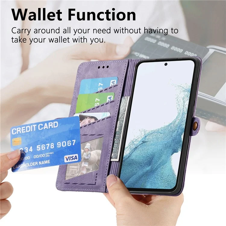 For Samsung Galaxy A56 5G Case Zipper Wallet Geometry Lines Leather Phone Cover - Pink