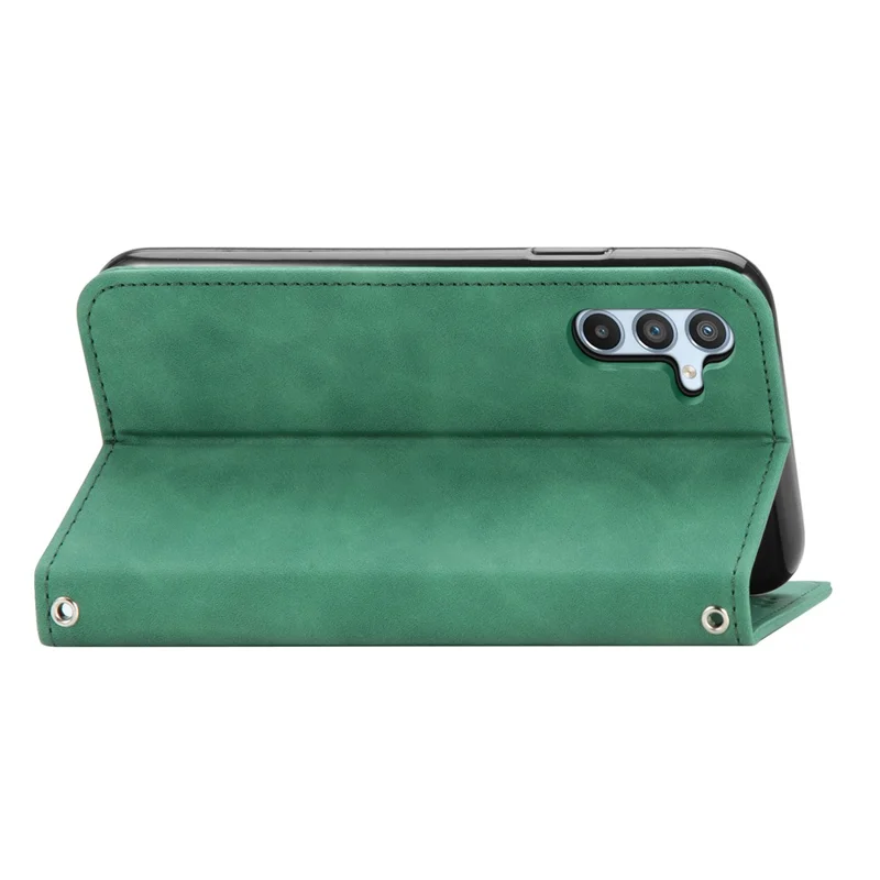 For Samsung Galaxy A36 5G Case Skin Touch Feeling Leather Card Holder Phone Cover Magnetic Absorption - Green
