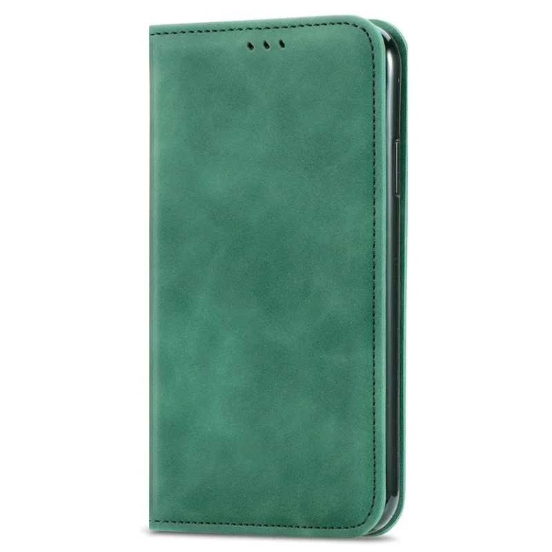 For Samsung Galaxy A36 5G Case Skin Touch Feeling Leather Card Holder Phone Cover Magnetic Absorption - Green