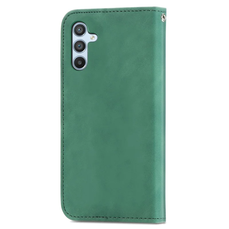 For Samsung Galaxy A36 5G Case Skin Touch Feeling Leather Card Holder Phone Cover Magnetic Absorption - Green