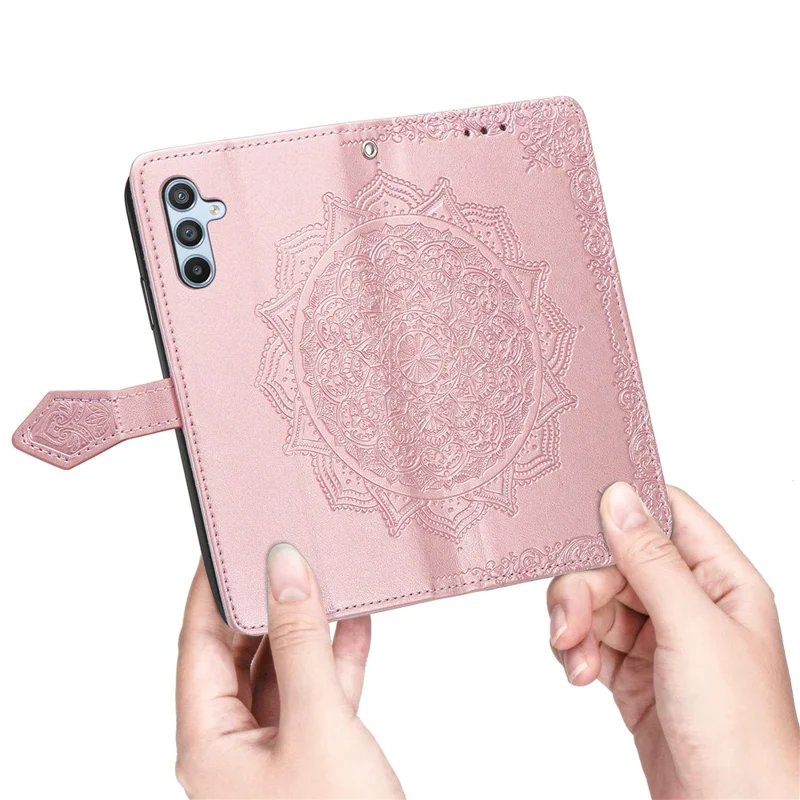 For Samsung Galaxy A36 5G Wallet Case Mandala Flower Leather Phone Cover Stand View - Rose Gold