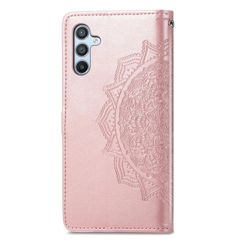 For Samsung Galaxy A36 5G Wallet Case Mandala Flower Leather Phone Cover Stand View - Rose Gold