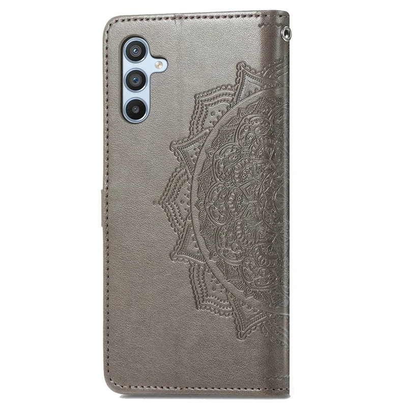 For Samsung Galaxy A36 5G Wallet Case Mandala Flower Leather Phone Cover Stand View - Grey