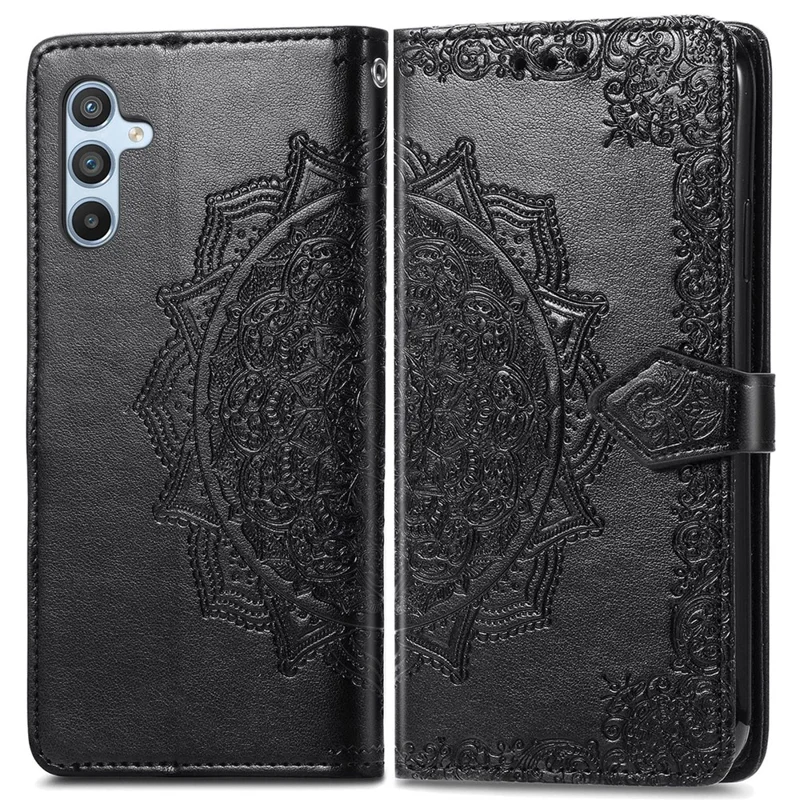 For Samsung Galaxy A36 5G Wallet Case Mandala Flower Leather Phone Cover Stand View - Black