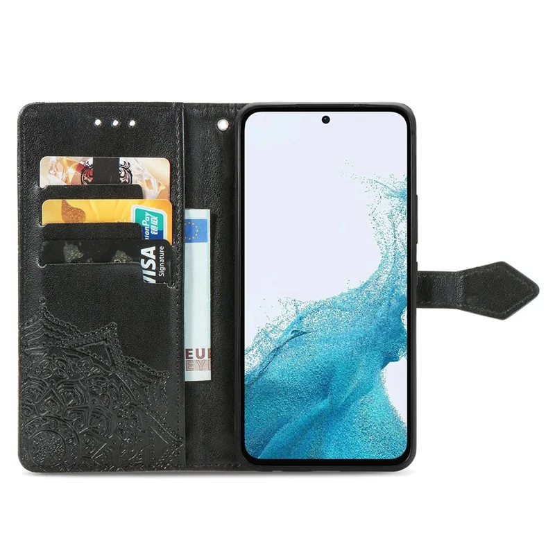 For Samsung Galaxy A36 5G Wallet Case Mandala Flower Leather Phone Cover Stand View - Black
