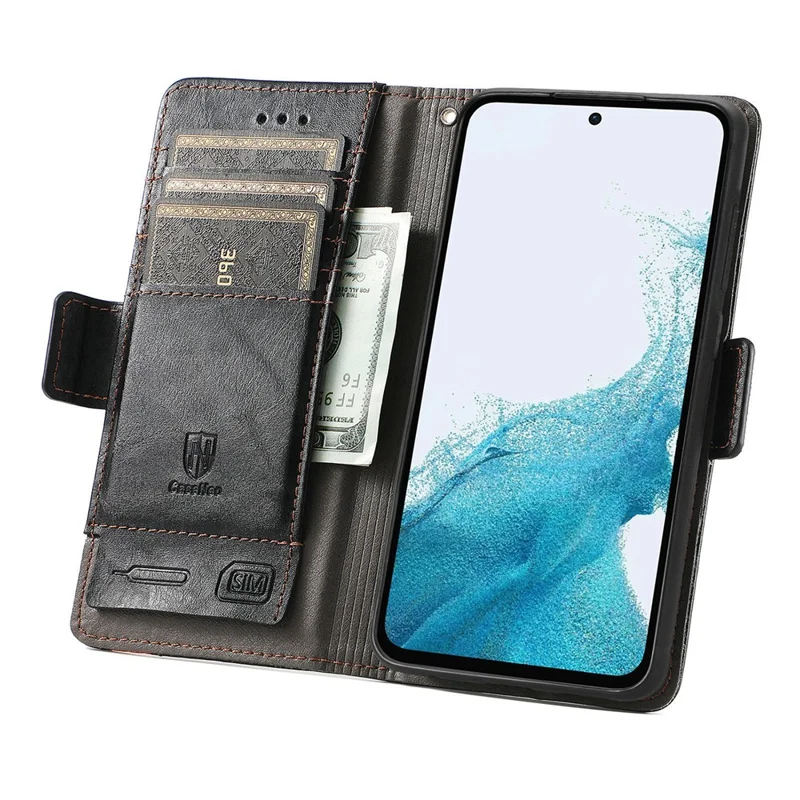 CASENEO Для Samsung Galaxy A36 5G Чехлы для телефонов Кожаный чехол со стойкой и блокировкой RFID - Черный