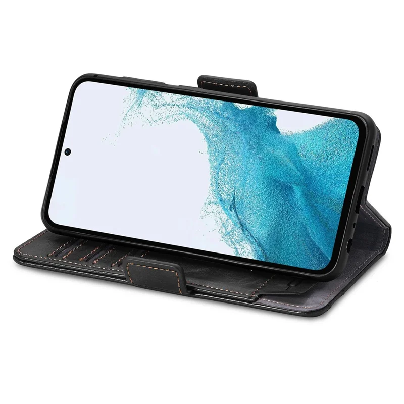 CASENEO Для Samsung Galaxy A36 5G Чехлы для телефонов Кожаный чехол со стойкой и блокировкой RFID - Черный