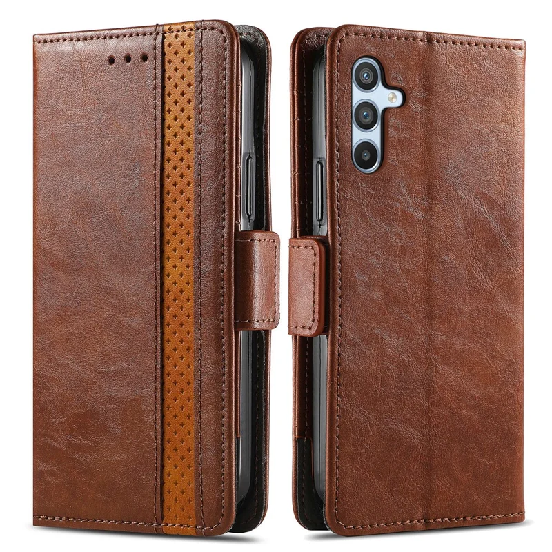 CASENEO For Samsung Galaxy A36 5G Phone Cases PU Leather Cover Stand with RFID Blocking Wallet - Dark Brown