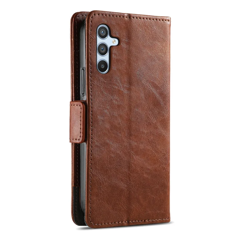 CASENEO For Samsung Galaxy A36 5G Phone Cases PU Leather Cover Stand with RFID Blocking Wallet - Dark Brown