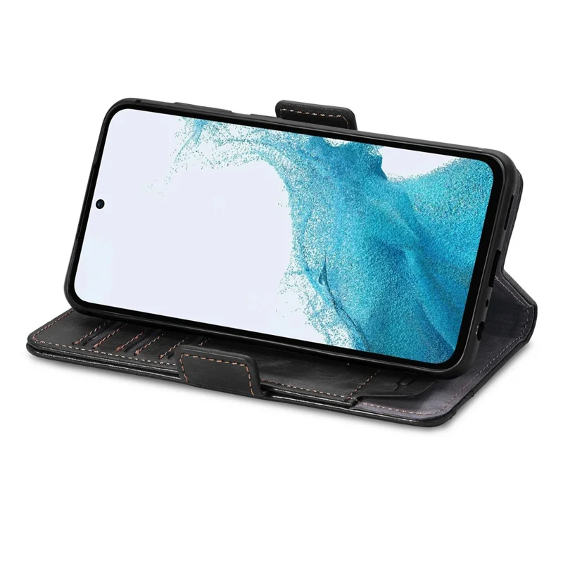 CASENEO 002 Series For Samsung Galaxy A36 5G / A56 5G Case Stand Wallet Splicing PU Leather Cover - Black