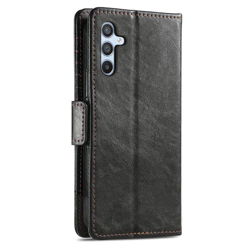 CASENEO 002 Series For Samsung Galaxy A36 5G / A56 5G Case Stand Wallet Splicing PU Leather Cover - Black