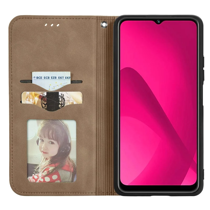 For HMD Skyline Case Skin Touch Feeling Leather Card Holder Phone Cover Magnetic Absorption - Brown