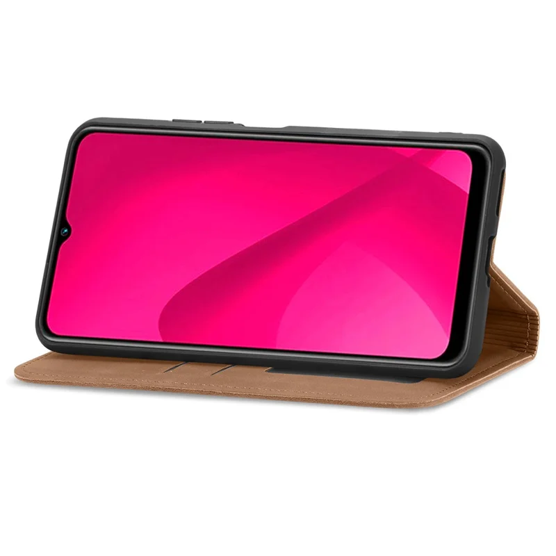 For HMD Skyline Case Skin Touch Feeling Leather Card Holder Phone Cover Magnetic Absorption - Brown