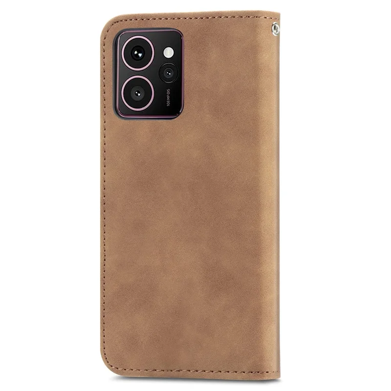 For HMD Skyline Case Skin Touch Feeling Leather Card Holder Phone Cover Magnetic Absorption - Brown
