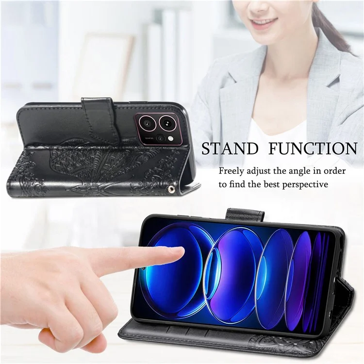 Для чехла HMD Skyline из искусственной кожи, кошелек, чехол для телефона, узор в виде бабочки - черный
