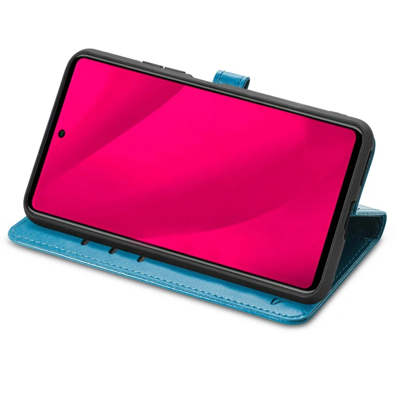 For HMD Skyline Case Leather Wallet Flip Phone Cover Cute Cat Dog Pattern - Blue