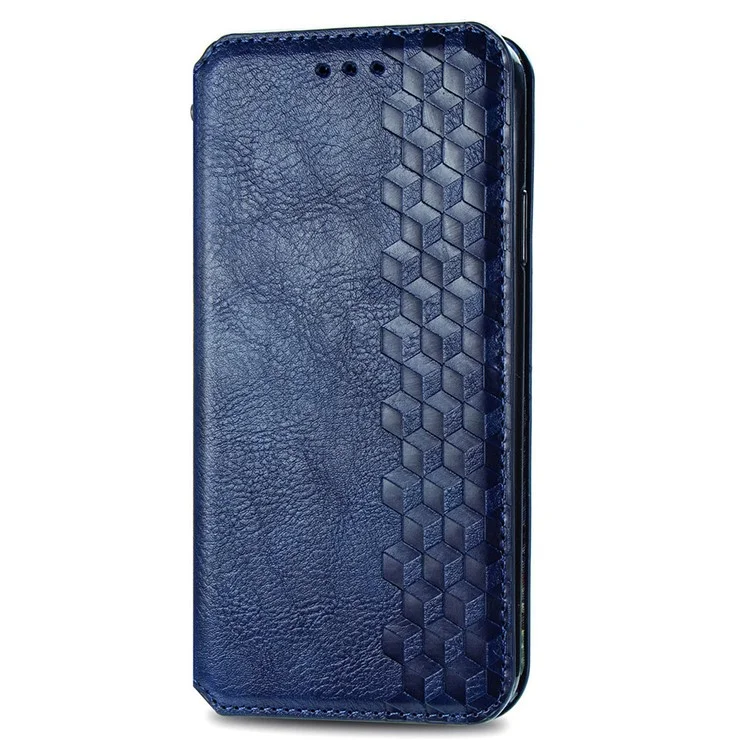 Für HMD Skyline Case Rhombus Prägung PU-Leder Brieftasche Handyhülle - Blau