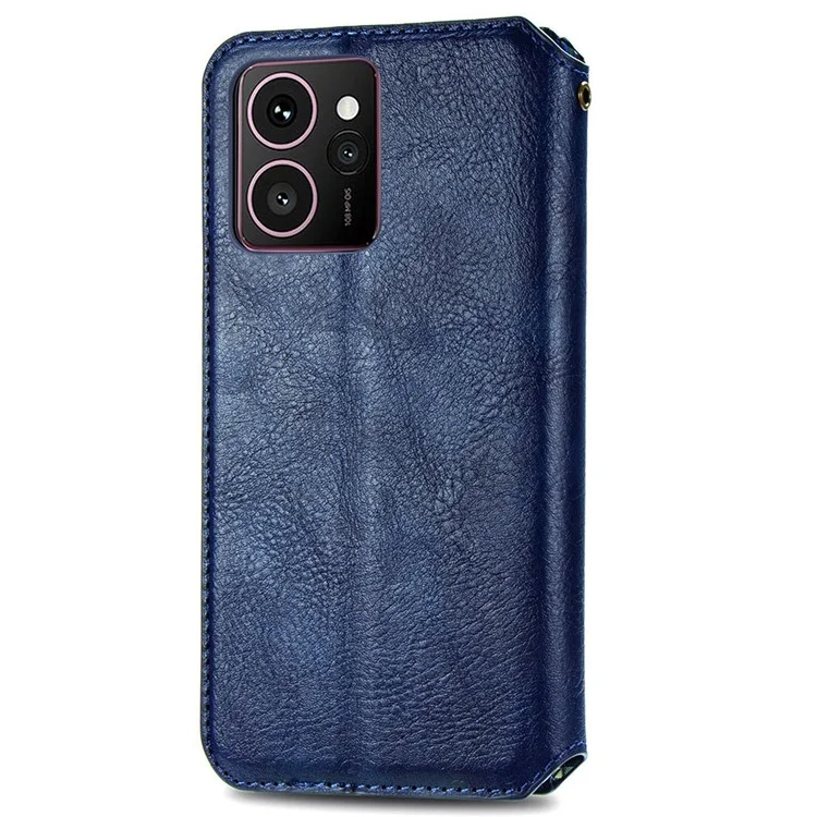 Für HMD Skyline Case Rhombus Prägung PU-Leder Brieftasche Handyhülle - Blau