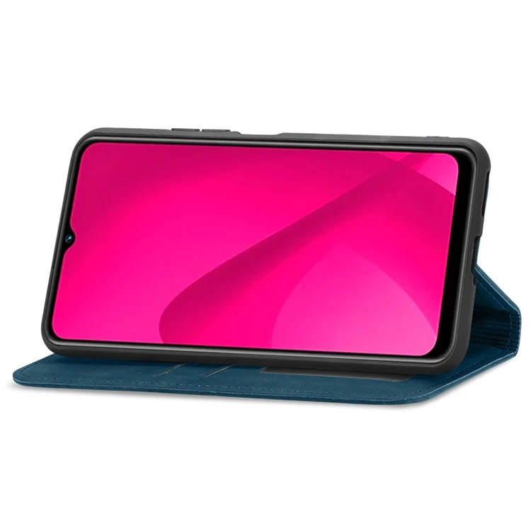 For Infinix Smart 9 4G Case Skin Touch Feeling Leather Card Holder Phone Cover Magnetic Absorption - Dark Blue