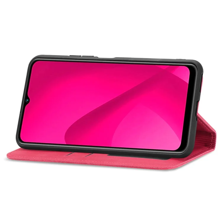 For Infinix Smart 9 4G Case Skin Touch Feeling Leather Card Holder Phone Cover Magnetic Absorption - Red