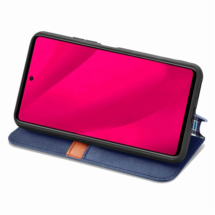 For Infinix Smart 9 4G PU Leather Case Rhombus Imprint Wallet Stand Phone Cover - Blue